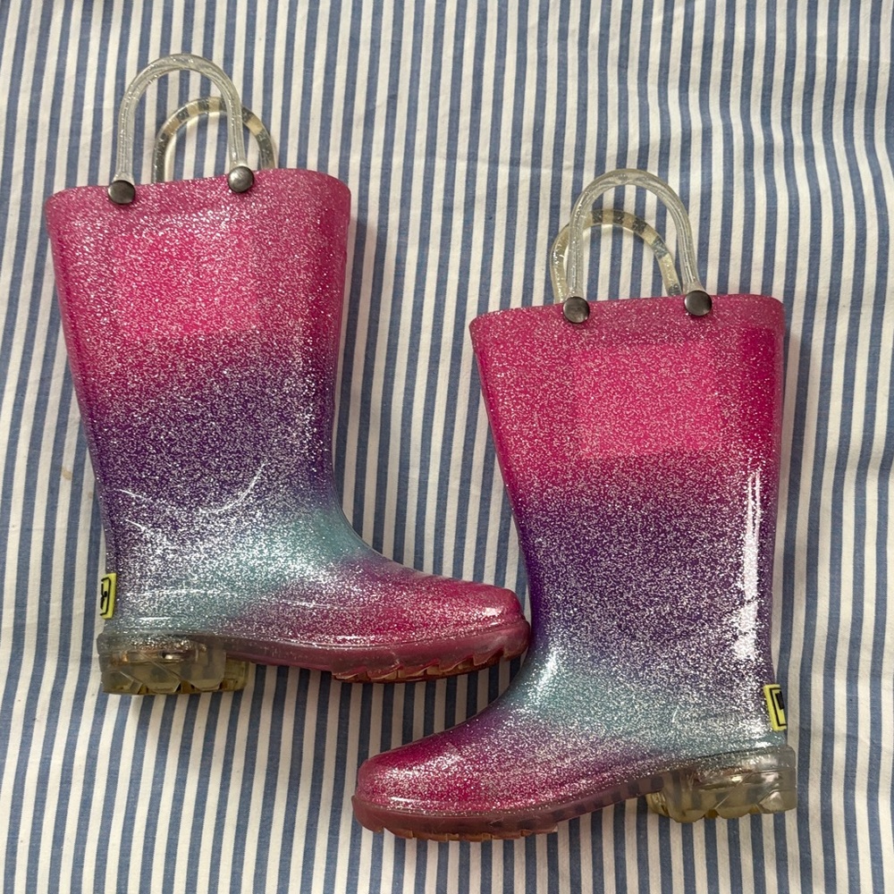 Western Chief Light Up Pink and Purple Kids Rain Boots